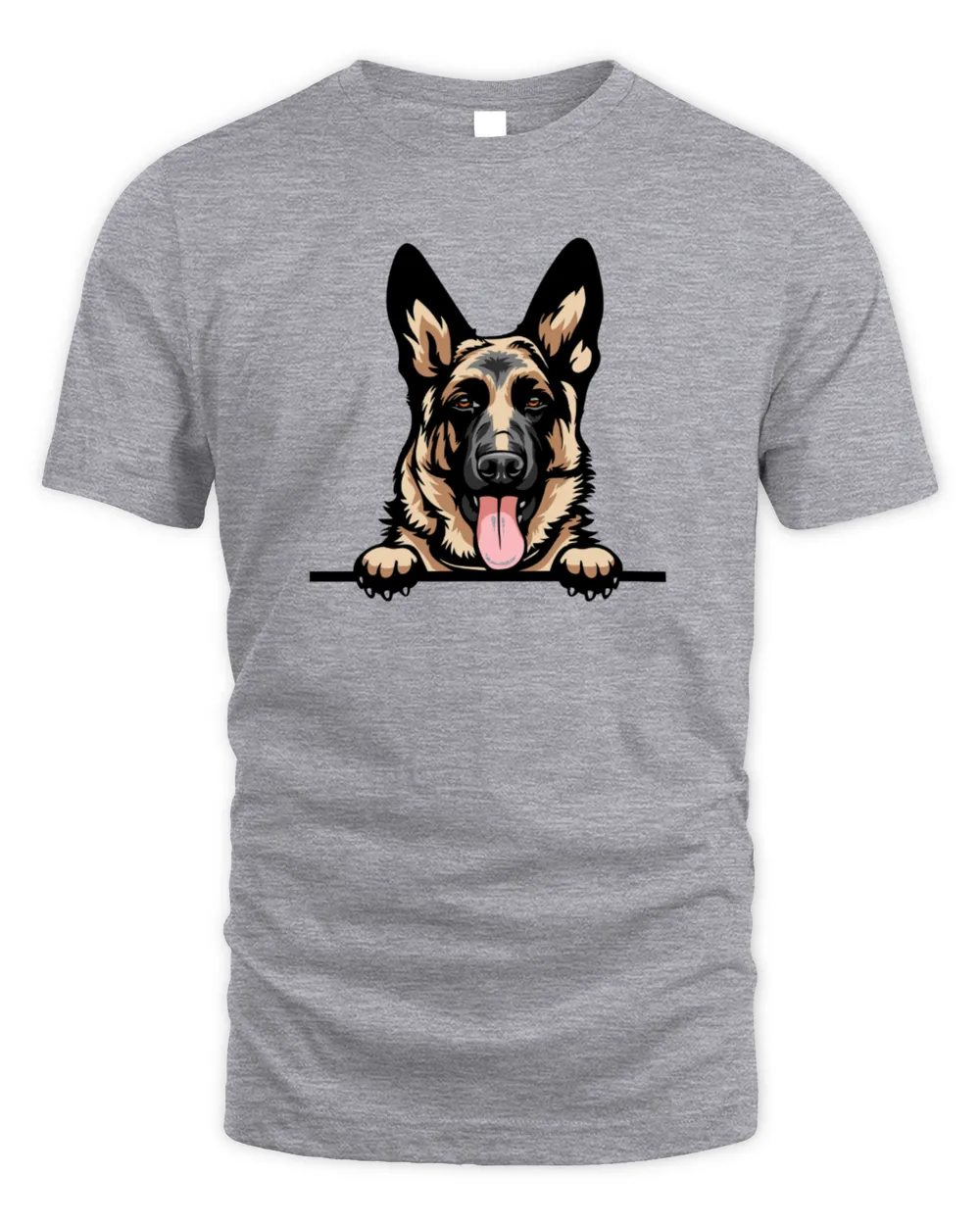 Animal Dog German Shepherd r5fvgb Color Peeking Tshirt Unisex Standard T-Shirt sport-grey s
