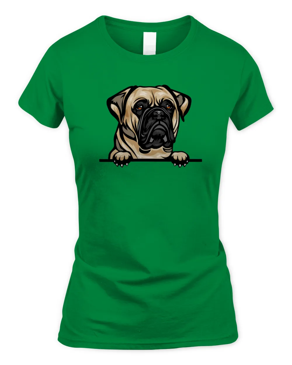 Animal Dog Bull Mastiff Shirt Women's Soft Style Fitted T-Shirt irish-green s