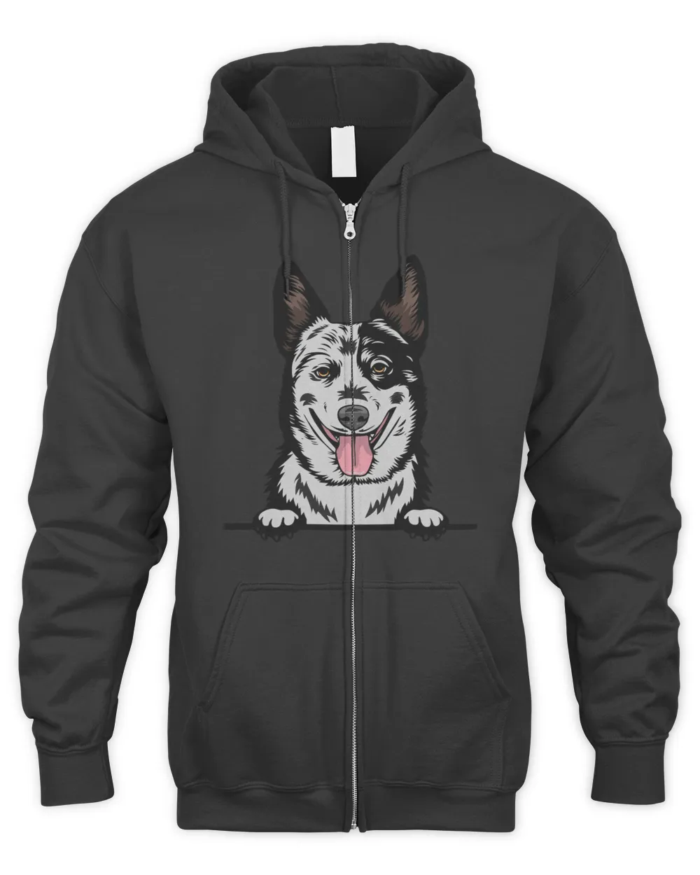Animal Dog Australian Cattle Men's Zip Hoodie black s