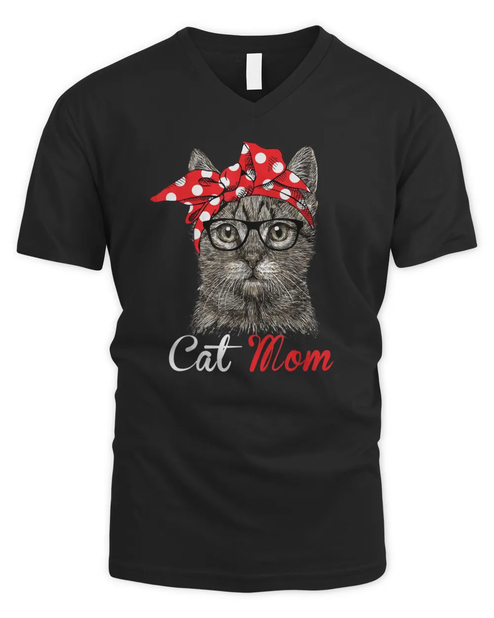 Funny Cat Mom Shirt for Cat Lovers-Mothers Day Gift Men's V-Neck T-Shirt black s