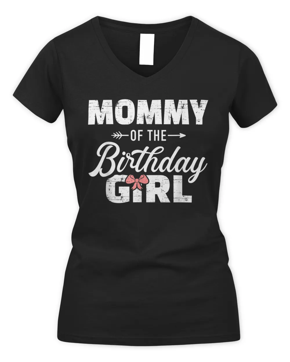 Mommy of the birthday daughter girl matching family for mom T-Shirt Women's V-Neck T-Shirt black s