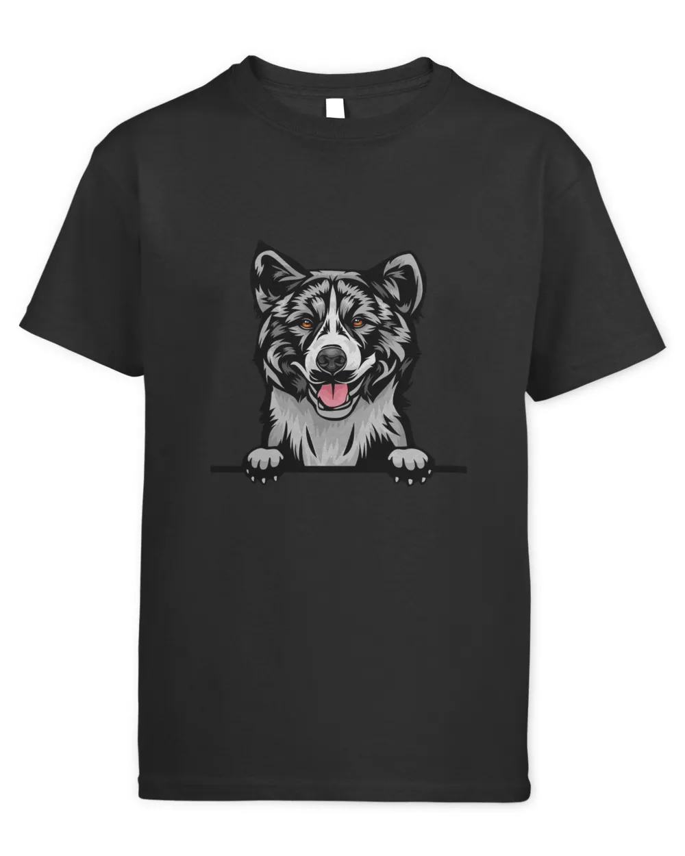 Animal Dog Akita kkkfv5abcm Color Peeking Kids Standard T-Shirt black xs