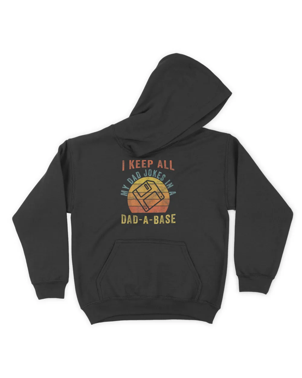 I Keep All My Dad Jokes In A Dad-A-Base Vintage Father Dad T-Shirt Kids Pullover Hoodie black xs
