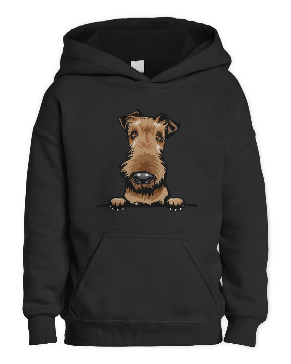 Animal Dog Airedale Kids Pullover Hoodie black xs