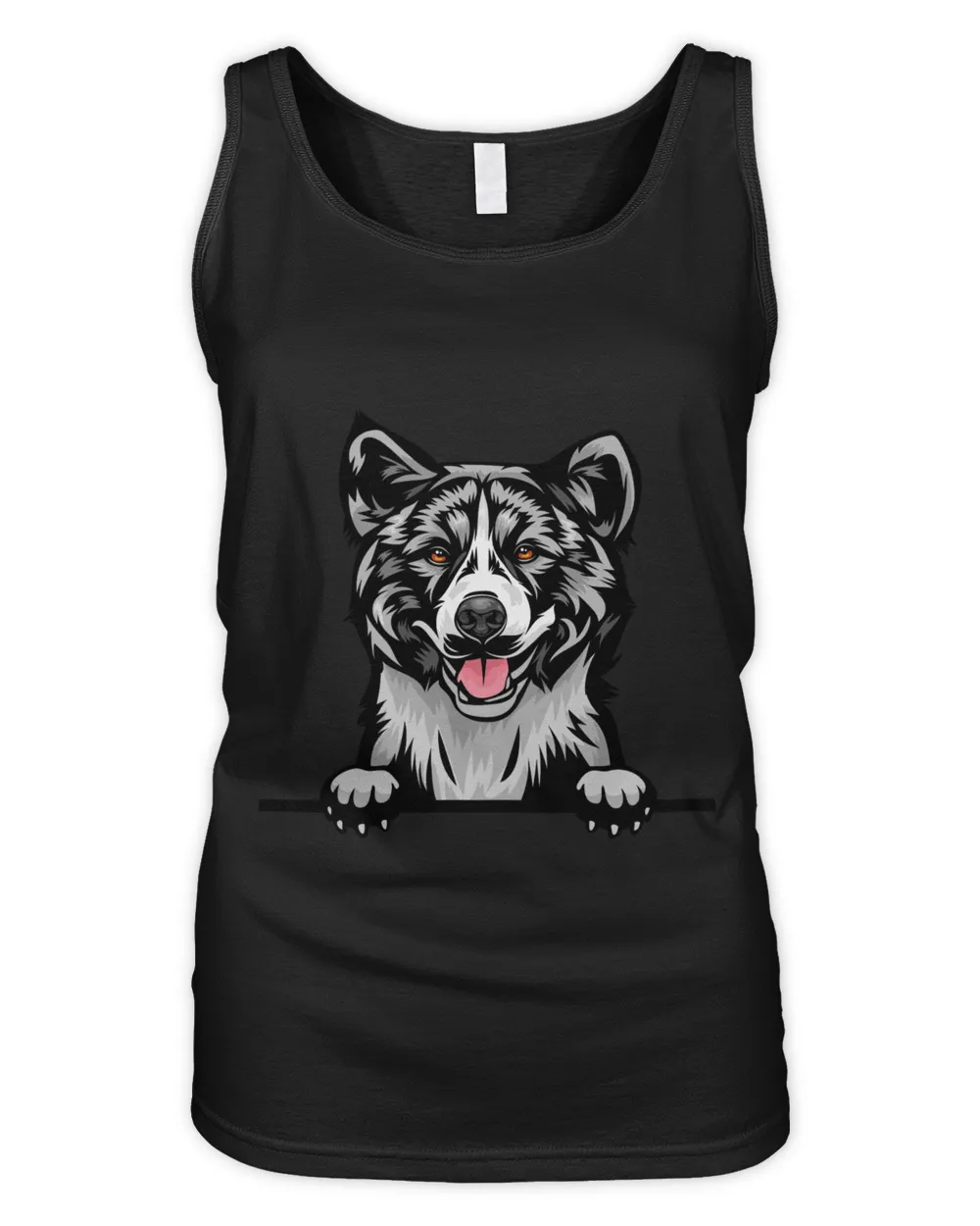 Animal Dog Akita kkkfv5abcm Color Peeking Women's Tank Top black s