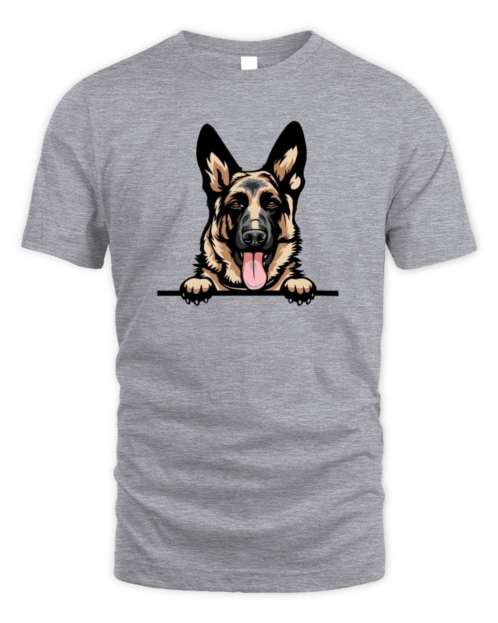 Animal Dog German Shepherd r5fvgb Color Peeking Tshirt Unisex Standard T-Shirt sport-grey s