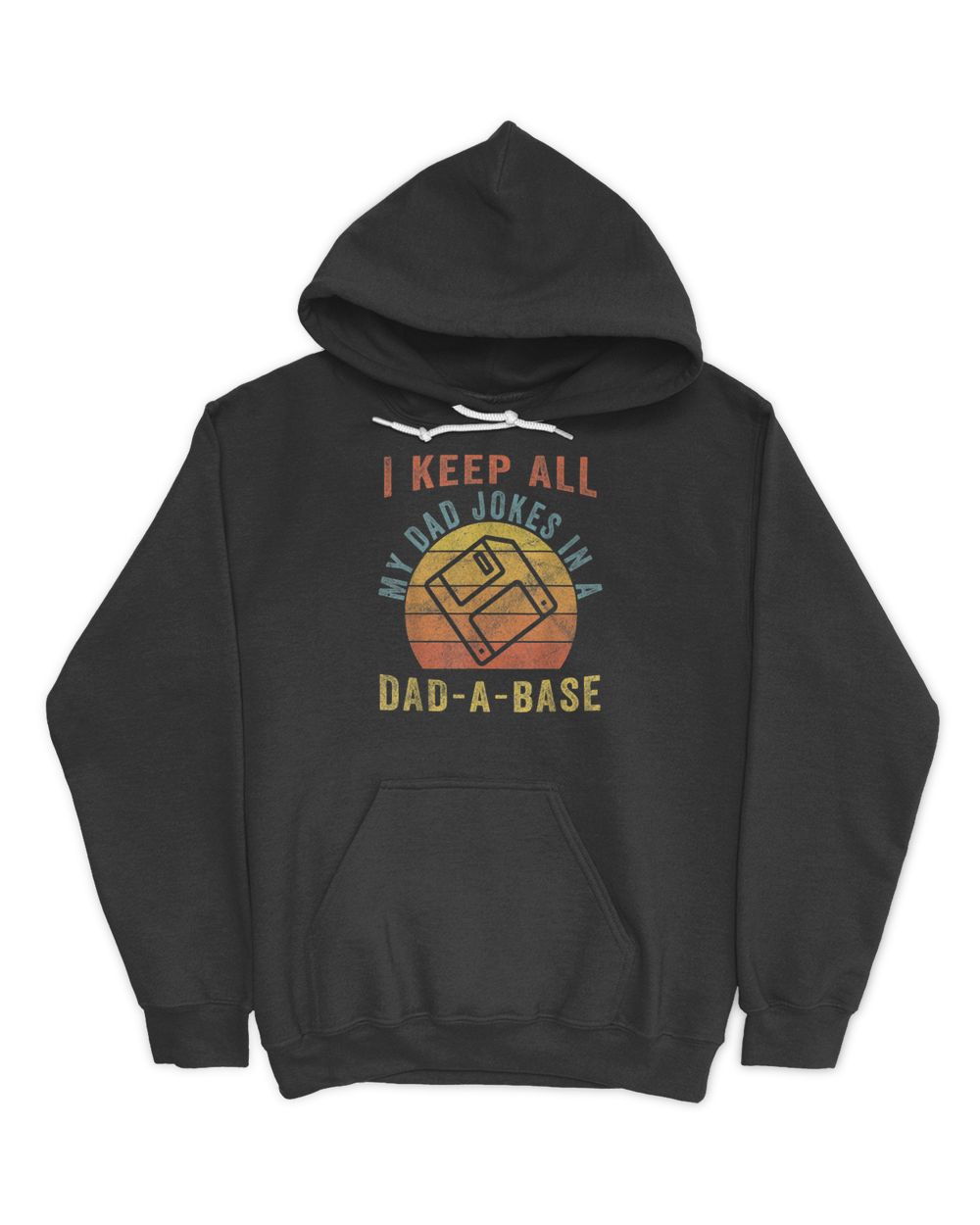 I Keep All My Dad Jokes In A Dad-A-Base Vintage Father Dad T-Shirt Unisex Hoodie black s