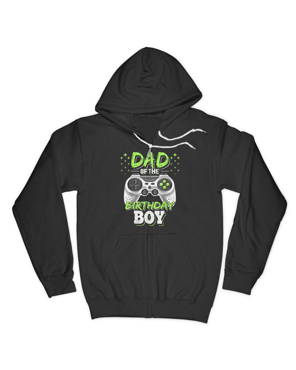 Mens Dad of the Birthday Boy Matching Video Gamer Birthday Party T-Shirt Men's Zip Hoodie black s