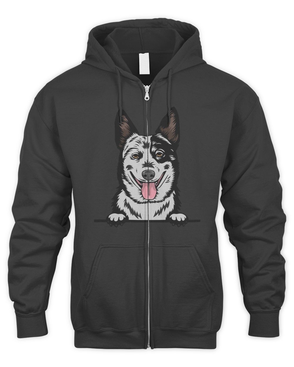 Animal Dog Australian Cattle Men's Zip Hoodie black s