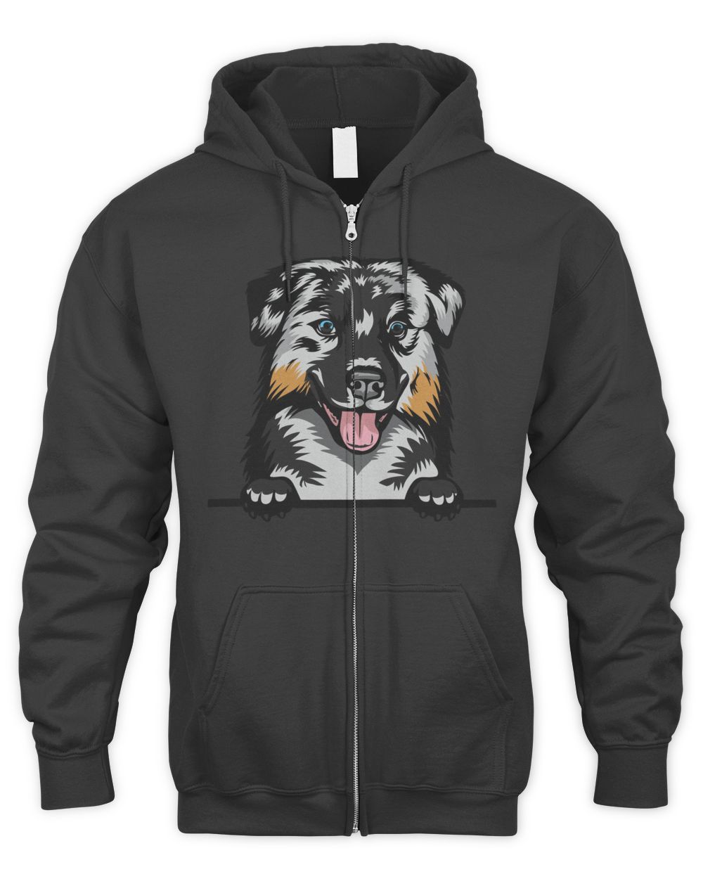 Animal Dog Australian Shepherd Men's Zip Hoodie black s