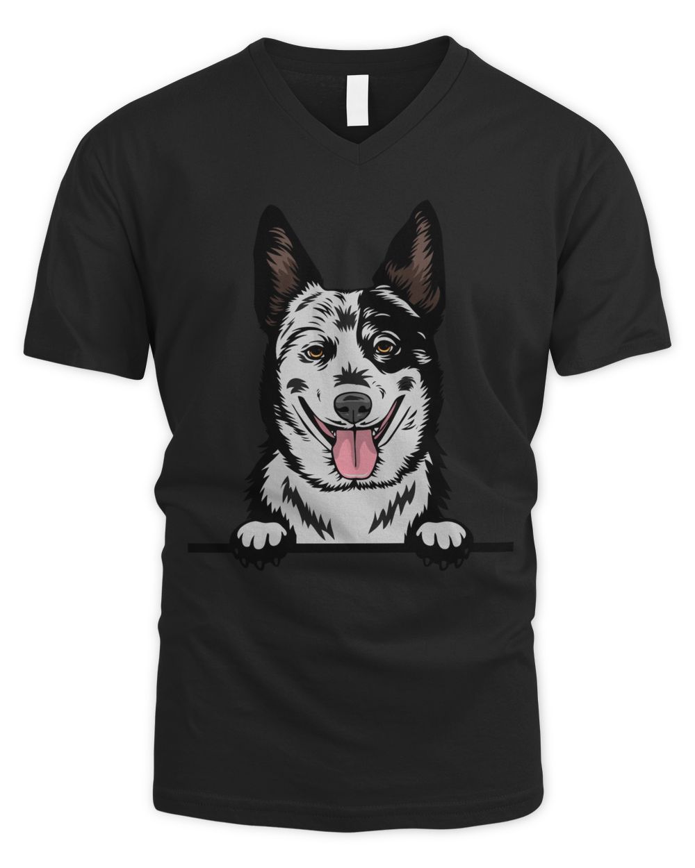Animal Dog Australian Cattle Men's V-Neck T-Shirt black s