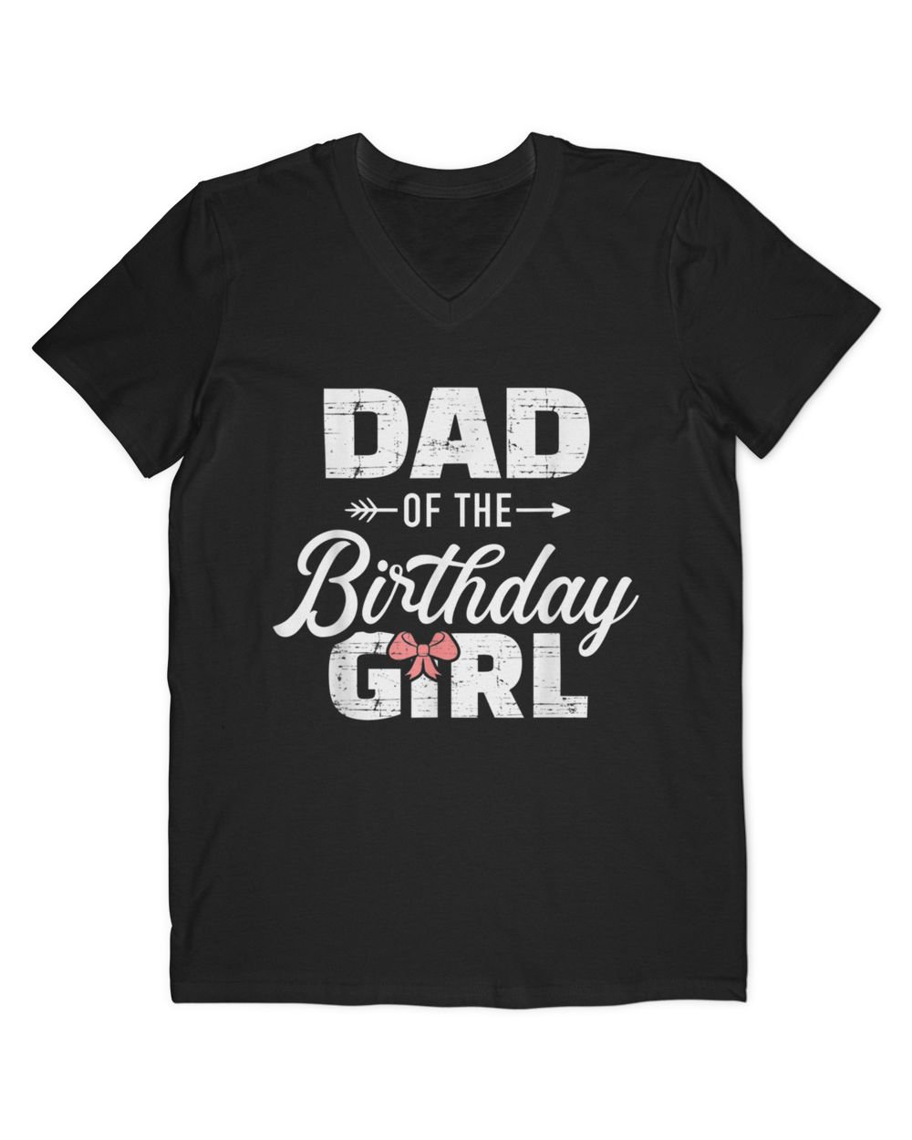 Mens Dad of the birthday daughter girl matching family T-Shirt Men's V-Neck T-Shirt black s