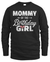 Mommy of the birthday daughter girl matching family for mom T-Shirt Men's Long Sleeved T-Shirt black s