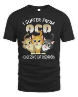 I Suffer From OCD Obsessive Cat Disorder Pet Lovers Gift Long Sleeve T-Shirt Unisex Standard T-Shirt black s