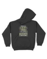 Proud Army Mom I Raised My Heroes Camouflage Graphics Army T-Shirt Kids Pullover Hoodie black xs